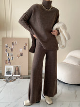 Casual Fashion Turtleneck Wide Leg Trouser Set